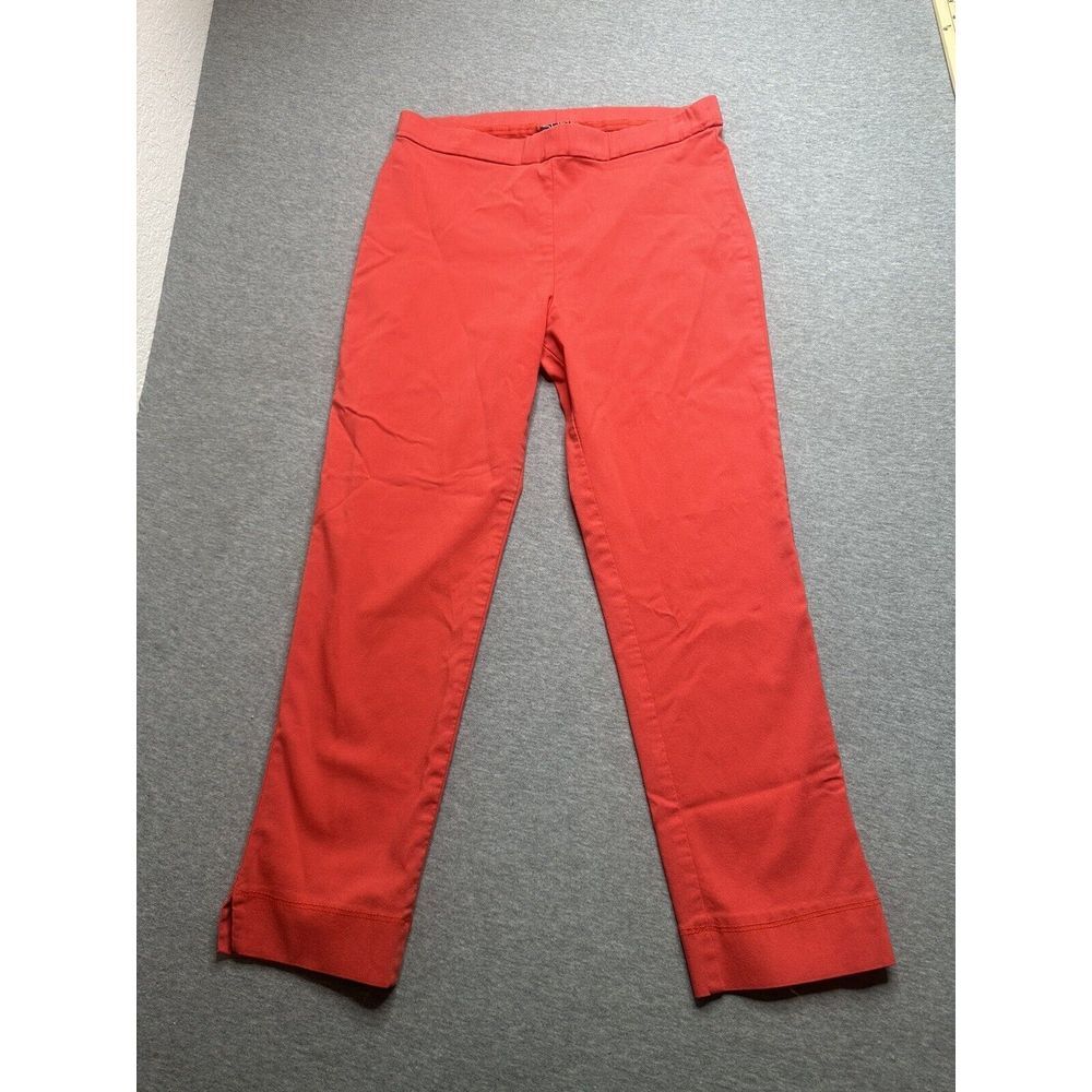 Clara Sun Woo Tapered Leg Pants Women's Medium Orange Elastic High Waist
